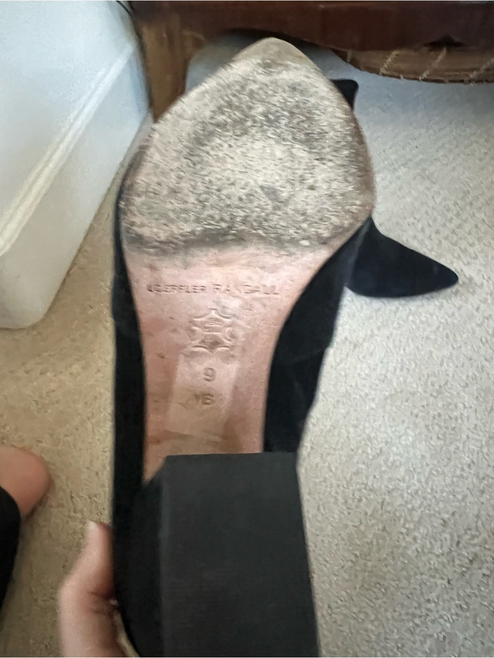 Suede Loeffler Randall Pointed-Toe Heeled Ankle Boots - Picture 5 of 5